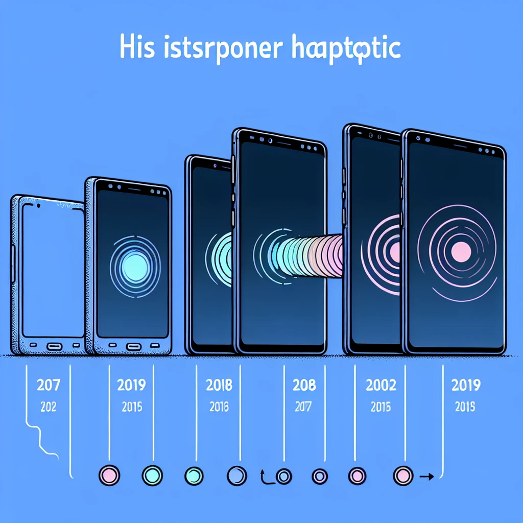 "Close-up of a smartphone displaying haptic feedback with subtle vibrations demonstrated on the screen, illustrating the evolution of smartphone haptics and its impact on user experience."