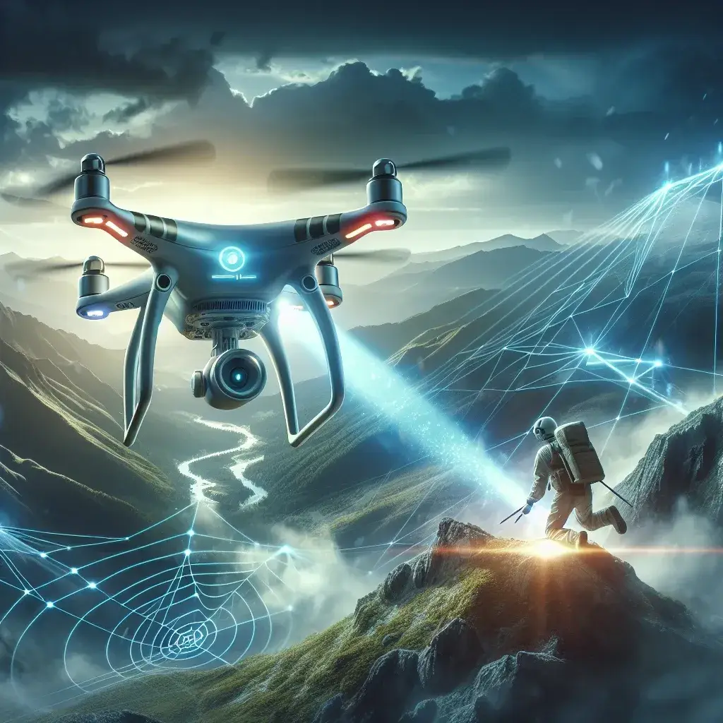 "DJI unveils new drones equipped with AI-powered terrain following technology, designed for enhanced navigation in rescue operations, showcasing advanced aerial capabilities in challenging environments."